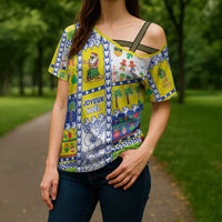 New Caledonia Christmas Cross Shoulder Shirt Festive Beach Vibes LT05 - Polynesian Pride