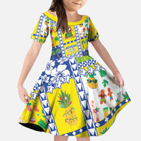 New Caledonia Christmas Family Matching Off The Shoulder Long Sleeve Dress and Hawaiian Shirt Festive Beach Vibes - Polynesian Pride