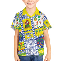 New Caledonia Christmas Family Matching Off The Shoulder Long Sleeve Dress and Hawaiian Shirt Festive Beach Vibes - Polynesian Pride