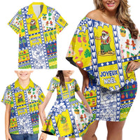 New Caledonia Christmas Family Matching Off Shoulder Short Dress and Hawaiian Shirt Festive Beach Vibes - Polynesian Pride