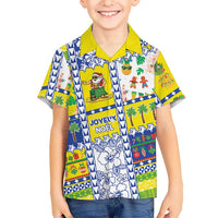 New Caledonia Christmas Family Matching Off Shoulder Short Dress and Hawaiian Shirt Festive Beach Vibes - Polynesian Pride