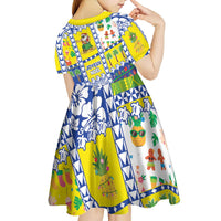 New Caledonia Christmas Kid Short Sleeve Dress Festive Beach Vibes LT05 - Polynesian Pride