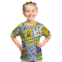 New Caledonia Christmas Kid T Shirt Festive Beach Vibes LT05 Yellow - Polynesian Pride