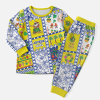 New Caledonia Christmas Pajama Set Festive Beach Vibes LT05 Men Yellow - Polynesian Pride