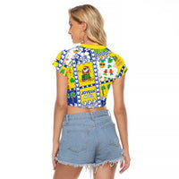 New Caledonia Christmas Raglan Cropped T Shirt Festive Beach Vibes LT05 - Polynesian Pride