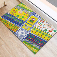 New Caledonia Christmas Rubber Doormat Festive Beach Vibes - Polynesian Pride