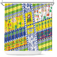 New Caledonia Christmas Shower Curtain Festive Beach Vibes - Polynesian Pride