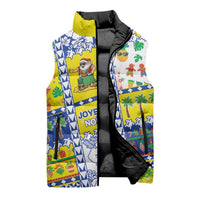 New Caledonia Christmas Sleeveless Puffer Jacket Festive Beach Vibes - Polynesian Pride