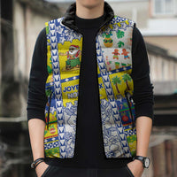 New Caledonia Christmas Sleeveless Puffer Jacket Festive Beach Vibes - Polynesian Pride