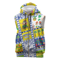 New Caledonia Christmas Sleeveless Zip Hoodie Festive Beach Vibes LT05 Yellow - Polynesian Pride