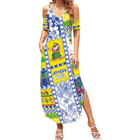 New Caledonia Christmas Summer Maxi Dress Festive Beach Vibes LT05 Women Yellow - Polynesian Pride