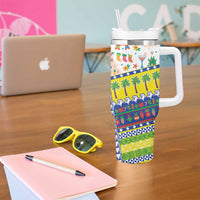 New Caledonia Christmas Tumbler With Handle Festive Beach Vibes - Polynesian Pride
