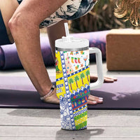 New Caledonia Christmas Tumbler With Handle Festive Beach Vibes - Polynesian Pride