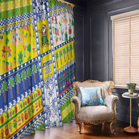 New Caledonia Christmas Window Curtain Festive Beach Vibes - Polynesian Pride