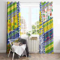 New Caledonia Christmas Window Curtain Festive Beach Vibes - Polynesian Pride