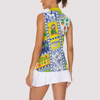 New Caledonia Christmas Women Sleeveless Polo Shirt Festive Beach Vibes - Polynesian Pride