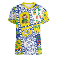 New Caledonia Christmas Women V-Neck T-Shirt Festive Beach Vibes LT05 Female Yellow - Polynesian Pride