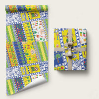 New Caledonia Christmas Wrapping Paper Festive Beach Vibes LT05 58" × 23" Yellow - Polynesian Pride
