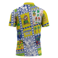 New Caledonia Christmas Zipper Polo Shirt Festive Beach Vibes LT05 - Polynesian Pride