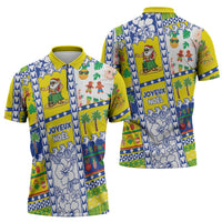 New Caledonia Christmas Zipper Polo Shirt Festive Beach Vibes LT05 - Polynesian Pride
