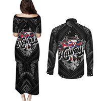 Hawaii November 28th Couples Matching Puletasi and Long Sleeve Button Shirt Kanaka Maoli Tribal Pattern LT05 - Polynesian Pride