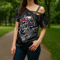 Hawaii November 28th Cross Shoulder Shirt Kanaka Maoli Tribal Pattern LT05 - Polynesian Pride