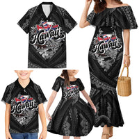 Hawaii November 28th Family Matching Mermaid Dress and Hawaiian Shirt Kanaka Maoli Tribal Pattern - Polynesian Pride