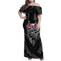 Hawaii November 28th Family Matching Off Shoulder Maxi Dress and Hawaiian Shirt Kanaka Maoli Tribal Pattern - Polynesian Pride