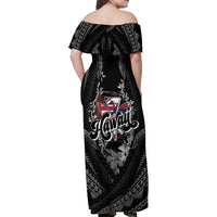 Hawaii November 28th Family Matching Off Shoulder Maxi Dress and Hawaiian Shirt Kanaka Maoli Tribal Pattern - Polynesian Pride