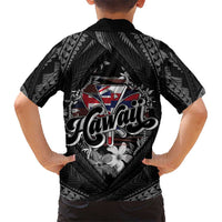 Hawaii November 28th Family Matching Off Shoulder Short Dress and Hawaiian Shirt Kanaka Maoli Tribal Pattern - Polynesian Pride