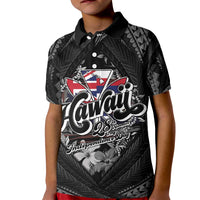 Hawaii November 28th Kid Polo Shirt Kanaka Maoli Tribal Pattern - Polynesian Pride