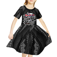 Hawaii November 28th Kid Short Sleeve Dress Kanaka Maoli Tribal Pattern - Polynesian Pride