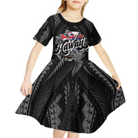 Hawaii November 28th Kid Short Sleeve Dress Kanaka Maoli Tribal Pattern LT05 - Polynesian Pride