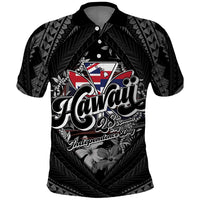 Hawaii November 28th Polo Shirt Kanaka Maoli Tribal Pattern LT05 Black - Polynesian Pride