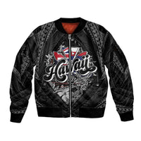 Hawaii November 28th Sleeve Zip Bomber Jacket Kanaka Maoli Tribal Pattern - Polynesian Pride