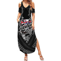 Hawaii November 28th Summer Maxi Dress Kanaka Maoli Tribal Pattern LT05 Women Black - Polynesian Pride