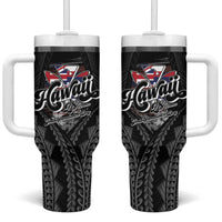 Hawaii November 28th Tumbler With Handle Kanaka Maoli Tribal Pattern - Polynesian Pride