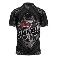 Hawaii November 28th Zipper Polo Shirt Kanaka Maoli Tribal Pattern LT05 - Polynesian Pride