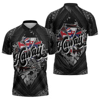 Hawaii November 28th Zipper Polo Shirt Kanaka Maoli Tribal Pattern LT05 - Polynesian Pride