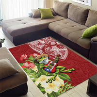 Puerto Rico Coqui Frog Area Rug Tropical Flowers Polynesian Style - Polynesian Pride