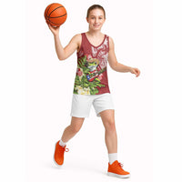 Puerto Rico Coqui Frog Basketball Jersey Tropical Flowers Polynesian Style LT05 - Polynesian Pride