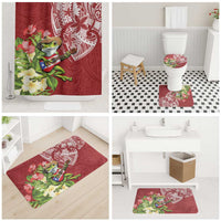 Puerto Rico Coqui Frog Bathroom Set Tropical Flowers Polynesian Style - Polynesian Pride