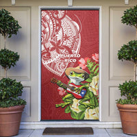 Puerto Rico Coqui Frog Door Cover Tropical Flowers Polynesian Style - Polynesian Pride