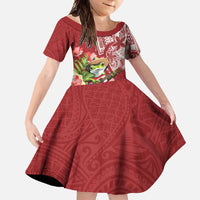 Puerto Rico Coqui Frog Family Matching Mermaid Dress and Hawaiian Shirt Tropical Flowers Polynesian Style - Polynesian Pride