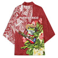 Puerto Rico Coqui Frog Kimono Tropical Flowers Polynesian Style LT05 - Polynesian Pride