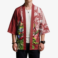 Puerto Rico Coqui Frog Kimono Tropical Flowers Polynesian Style LT05 - Polynesian Pride