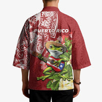 Puerto Rico Coqui Frog Kimono Tropical Flowers Polynesian Style LT05 - Polynesian Pride