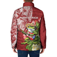 Puerto Rico Coqui Frog Padded Jacket Tropical Flowers Polynesian Style LT05 - Polynesian Pride