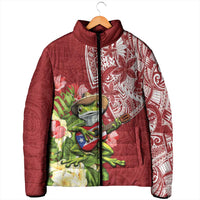 Puerto Rico Coqui Frog Padded Jacket Tropical Flowers Polynesian Style LT05 - Polynesian Pride