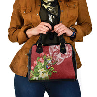 Puerto Rico Coqui Frog Shoulder Handbag Tropical Flowers Polynesian Style - Polynesian Pride